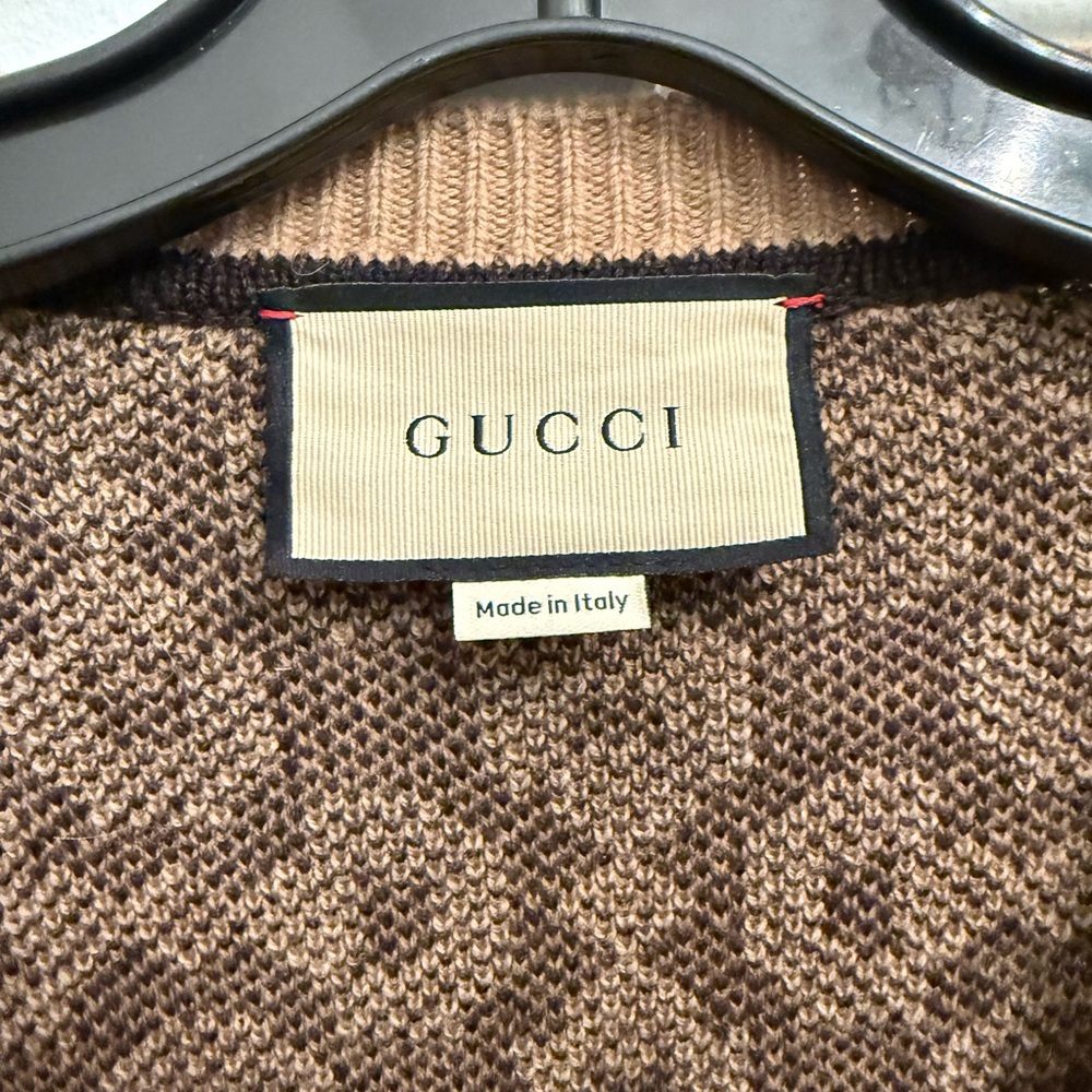 Gucci Beige and Brown Patterned Cardigan - Picture 2 of 7